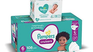 Diapers Size 6, 108 Count and Baby Wipes - Pampers Cruisers...