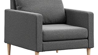 Campaign Steel Frame Brushed Weave Accent Chair, 33 Inches,...