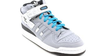 adidas Forum Mid Color: Grey/White/Black. Ribbons Blue...