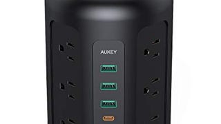 AUKEY Power Strip Tower with 12 AC Outlets, 2 USB-C Ports,...