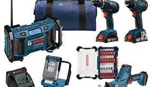 Bosch Combo Kit with Drill, Impact Driver, Reciprocating...