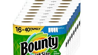 Bounty Quick-Size Paper Towels, White, 16 Family Rolls...