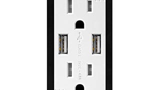TOPGREENER 4.8A High Speed USB Wall Outlet, 15A Tamper-...