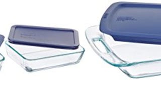 Pyrex Easy Grab 6-Piece Glass Bakeware and Food Storage...