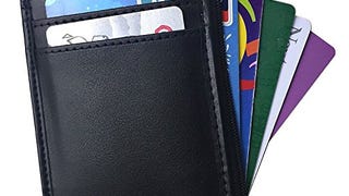 RFID Blocking Leather Slim Wallet, Men's Genuine Leather...