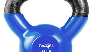 Yes4All Vinyl Coated Kettlebell Weights Set – Great for...