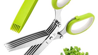 Herb Scissors, X-Chef Multipurpose 5 Blade Kitchen Herb...