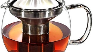 Teapot with Infuser for Loose Tea - 40oz, 3-4 Cup Tea Infuser,...