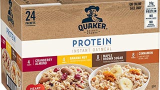 Quaker Instant Oatmeal, Protein 4 Flavor Variety Pack, 7g+...