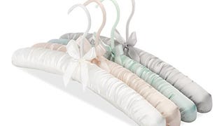 Whitmor Satin Padded Hangers Pastel Set of 4