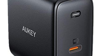 USB C Charger AUKEY Omnia 65W 2-Port Fast Charger Foldable...