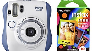 Fujifilm Instax Mini 26 + Rainbow Film Bundle - Blue/...