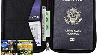 Zero Grid Passport Wallet - Travel Document Holder w/RFID...