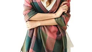 Women's Long Plaid Blanket Chunky Oversized Winter/Fall...