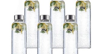 MIU COLOR 6Pack Glass Water Bottle - Eco-Friendly Shatter...