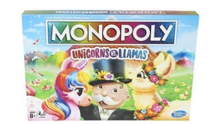 Monopoly Unicorns vs. Llamas Board Game for Ages 8 and...