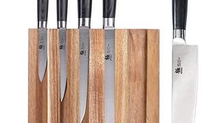 KYOKU 5-Knife Set with Block, 8” Chef Knife + 8” Bread...