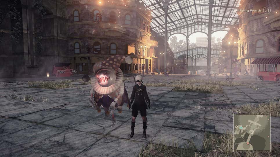 Fuck this clown robot with the fire of 10,000 suns. Screenshot: Square Enix