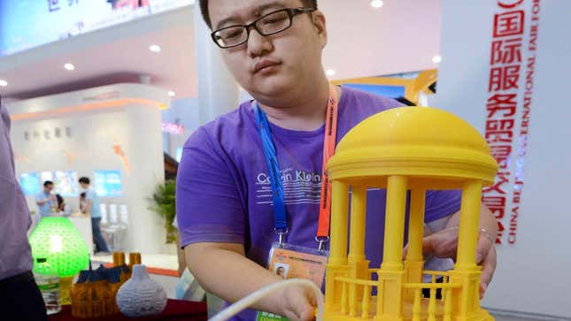 Older models of 3D printers are already pouring out of China.
