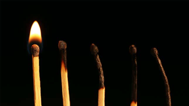 lit and burnt matches