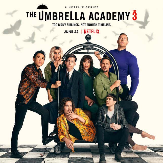 Imagen para el artículo titulado Tráiler de The Umbrella Academy: el mundo se va a acabar (otra vez) en la temporada 3