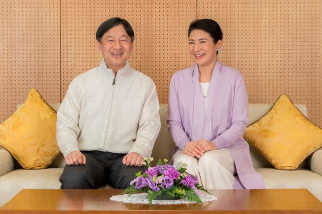 Crown prince Naruhito and crown princess Masako at their residence Togu Palace in Tokyo, Feb. 17, 2019.