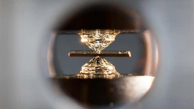 A diamond anvil cell. 