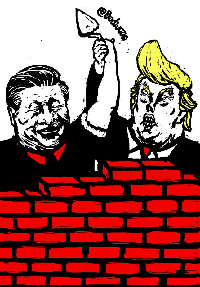 Image for article titled A Chinese dissident cartoonist’s guide to Xi Jinping’s “winning” year in 2016