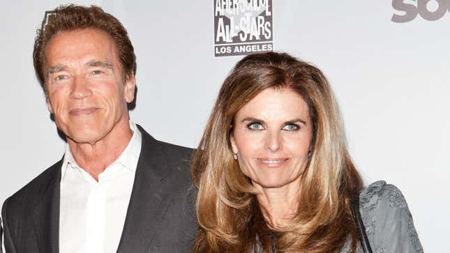 LOS ANGELES, CA - FEBRUARY 18: Former California Goveror Arnold Schwarzenegger (L) and Maria Shriver (R) arrive at After-School All-Stars Hoop Heroes Salute launch party at Katsuya on February 18, 2011 in Los Angeles, California. (Photo by Chelsea Lauren/FilmMagic)
