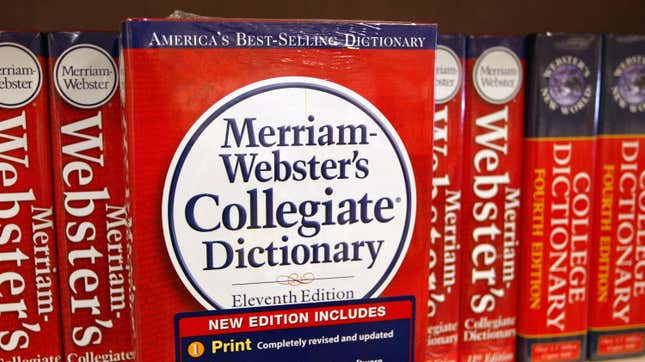 An image showing the Merriam-Webster dictionary.
