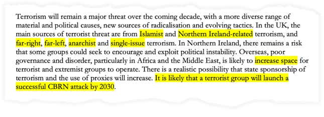 An excerpt from the Integrated Review