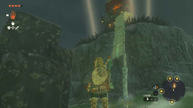 Link builds a climbable bridge to an enemy base.