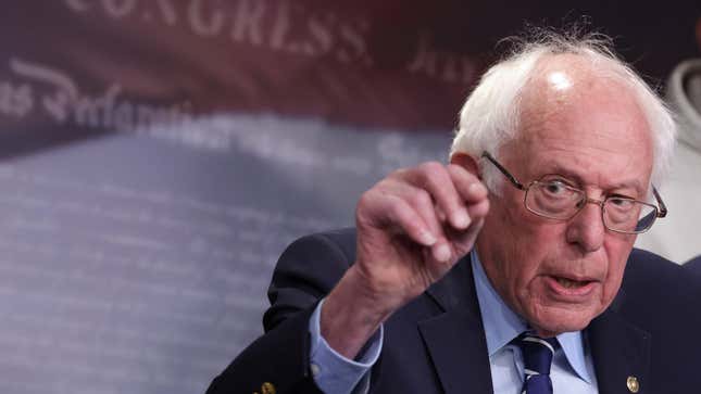 U.S. Sen. Bernie Sanders (I-VT) speaks during a news conference on debt limit at the U.S. Capitol on May 18, 2023 in Washington, DC. 