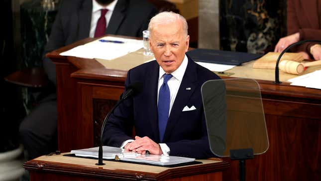 Image for article titled ‘Eh…You Get The Picture,’ Says Biden, Ending State Of The Union 45 Seconds Into Speech