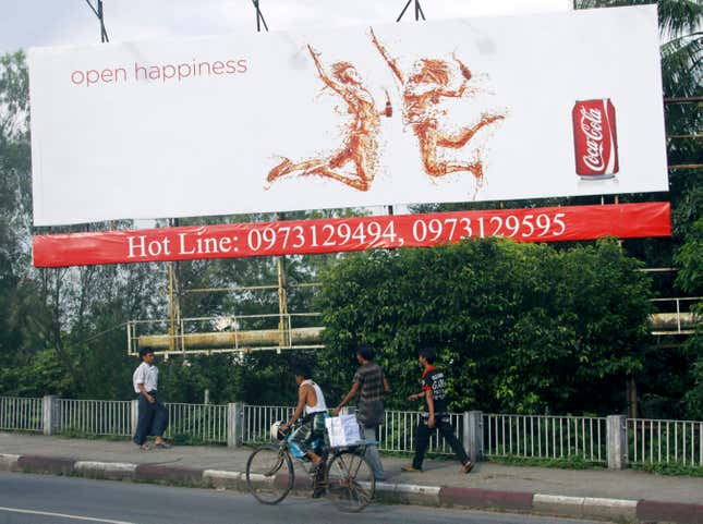 Back in Myanmar: Coca-Cola has resumed delivering there after a 60-year absence.