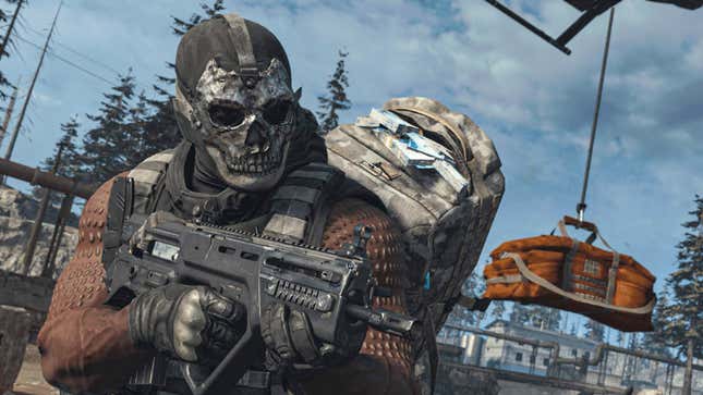 A soldier hods a gun on a cloudy day in Call of Duty: Warzone.