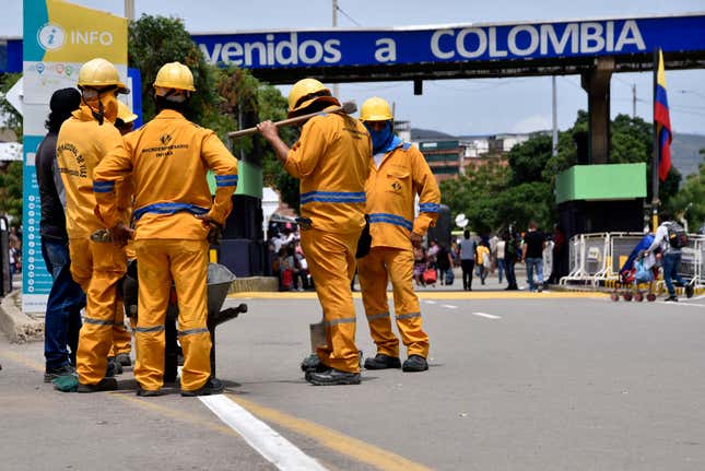 Preparations for the reopening of the Simon Bolivar bridge crossing between Colombia and Venezuela in September. 