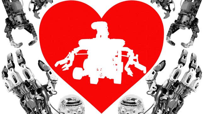 art of a toy robot in a heart
