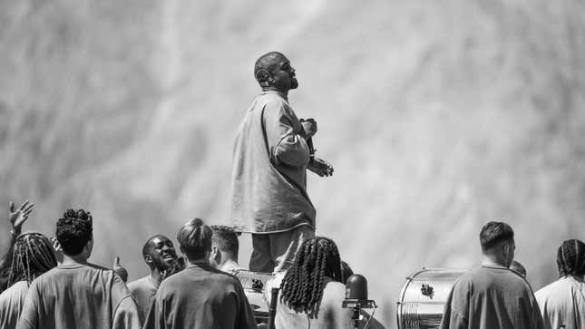  Kanye West performs Sunday Service during the 2019 Coachella Valley Music And Arts Festival on April 21, 2019 in Indio, California.