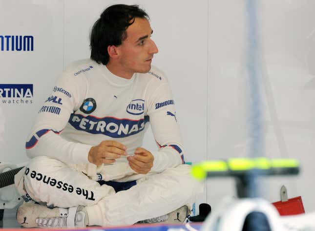 Robert Kubica during practice for the 2008 Grand Prix of Europe.