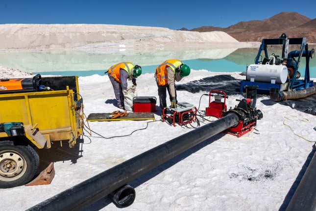 Lithium mining in Chile.
