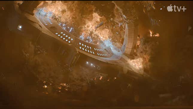 A space station explodes in Apple's Foundation TV series