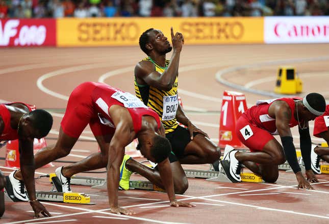 Image for article titled Watch Usain Bolt’s epic performance in the World Championship 100-meter final