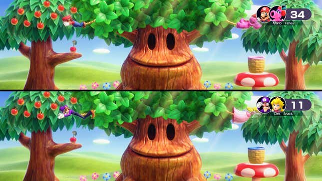 A splitscreen two-player minigame from Mario Party Superstars.