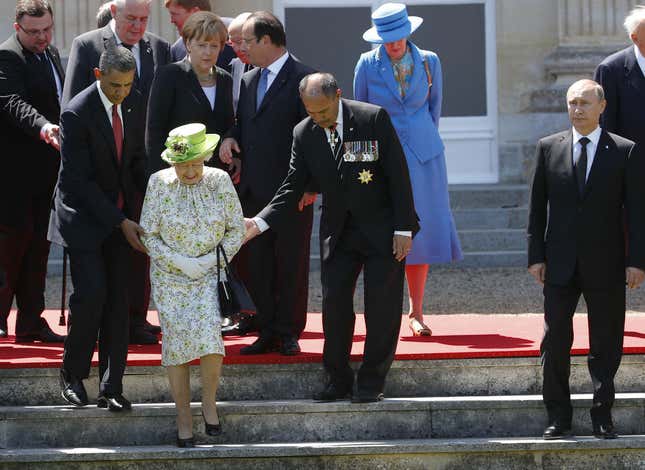 World leaders at the D-Day memorial