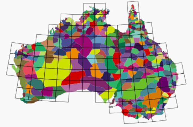 Map of Australia’s 406 languages before contact with Europeans. (Credit: Claire Bowern, Yale University, with support from the National Science Foundation BCS-1423711, CC BY, via The Conversation)