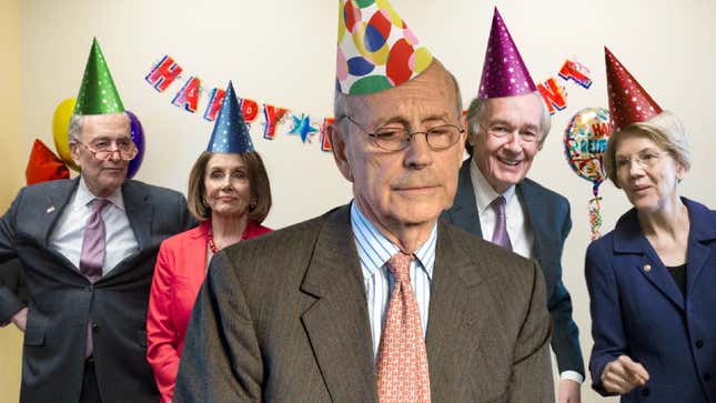 Image for article titled Democrats Throw Justice Breyer Surprise Retirement Party Hoping He’ll Just Go With It