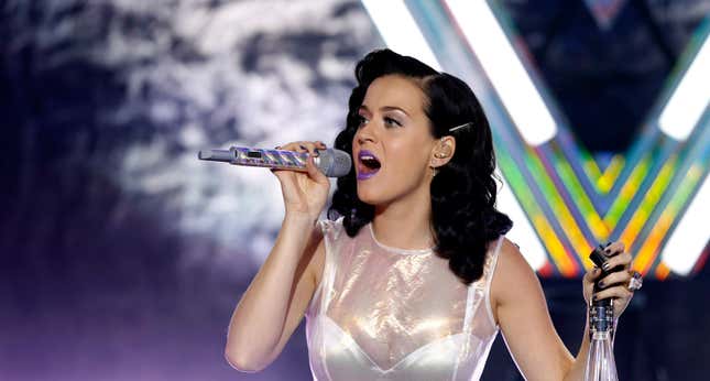 aty Perry performs "Roar" during the release party of her album "Prism" at the iHeartRadio Theater Los Angeles in Burbank
