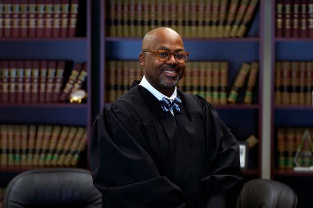 Michigan’s 36th District Court Chief Judge William McConico is photographed in his office, Thursday, July 7, 2022, in Detroit. McConico is at the center of brokering a settlement in a class action lawsuit over the use of cash bail in Detroit. Advocates say the agreement is a win for racial justice in the criminal justice system, and could be modeled across Michigan and in states nationwide.
