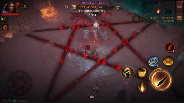 A Diablo enemy appears in a pentagram.